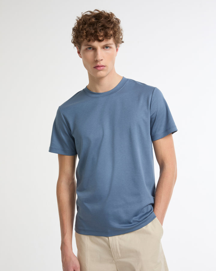 Cotton-silk interlock T-shirt