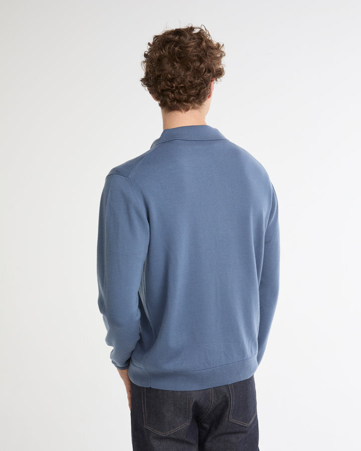 Polo neck jumper in 100% merino wool knit