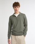 Polo neck jumper in 100% merino wool knit