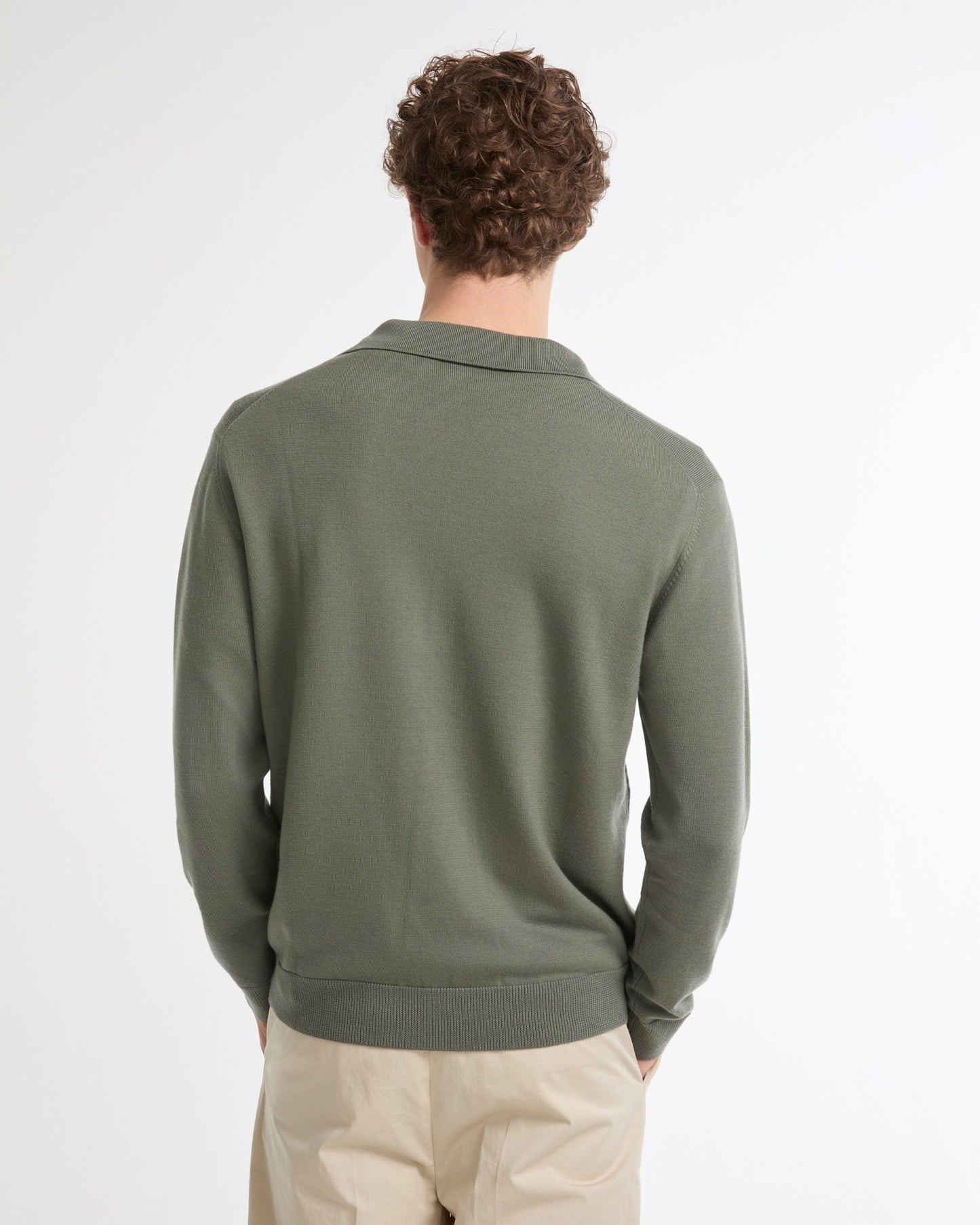 Polo neck jumper in 100% merino wool knit