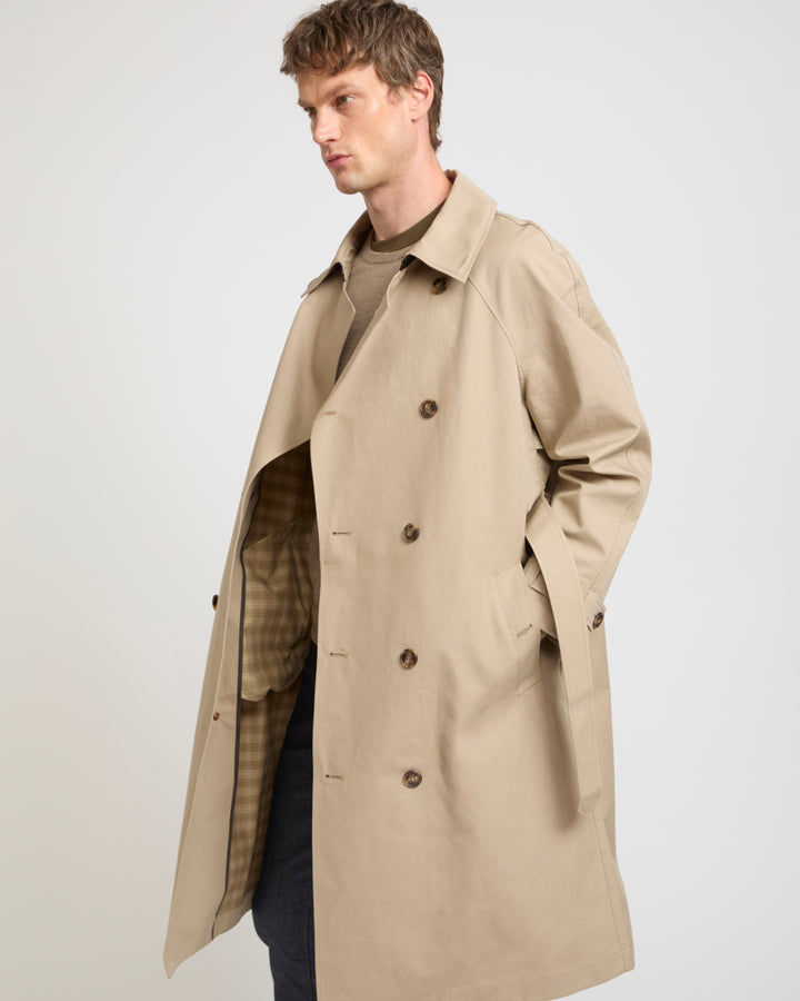 Two-tone double-sided cotton trench coat