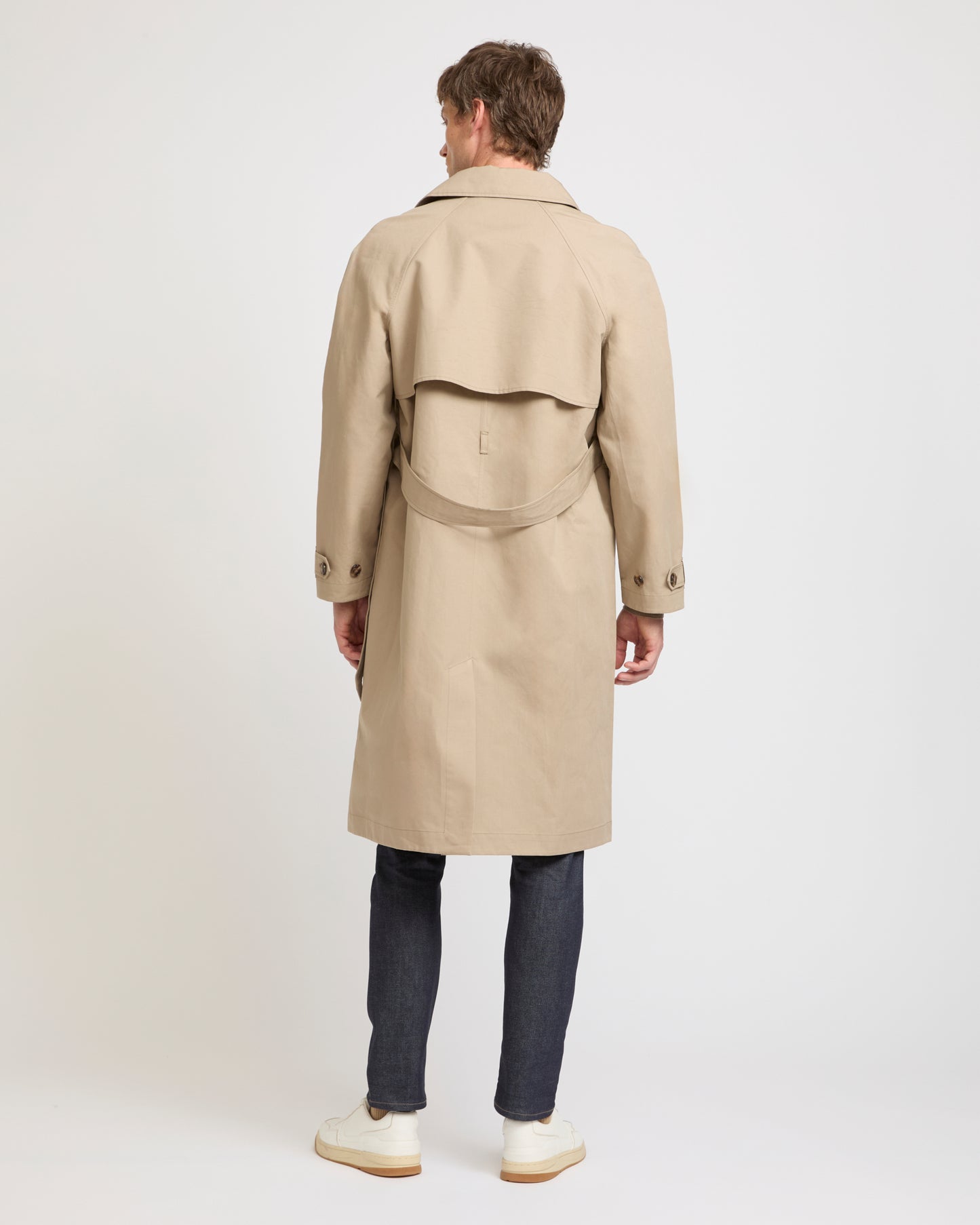 Two-tone double-sided cotton trench coat