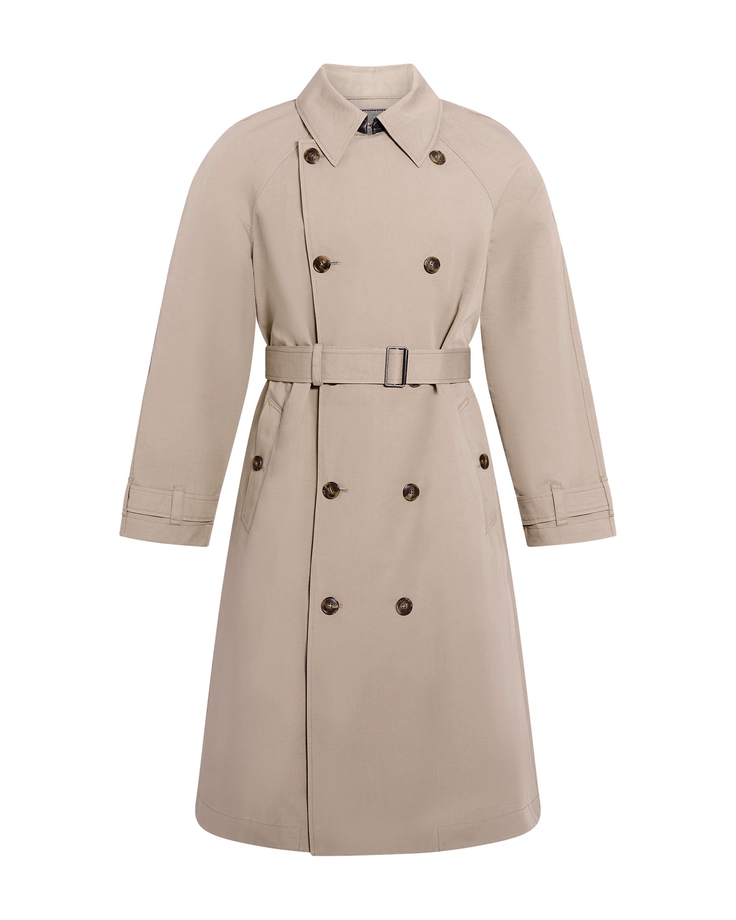 Two-tone double-sided cotton trench coat