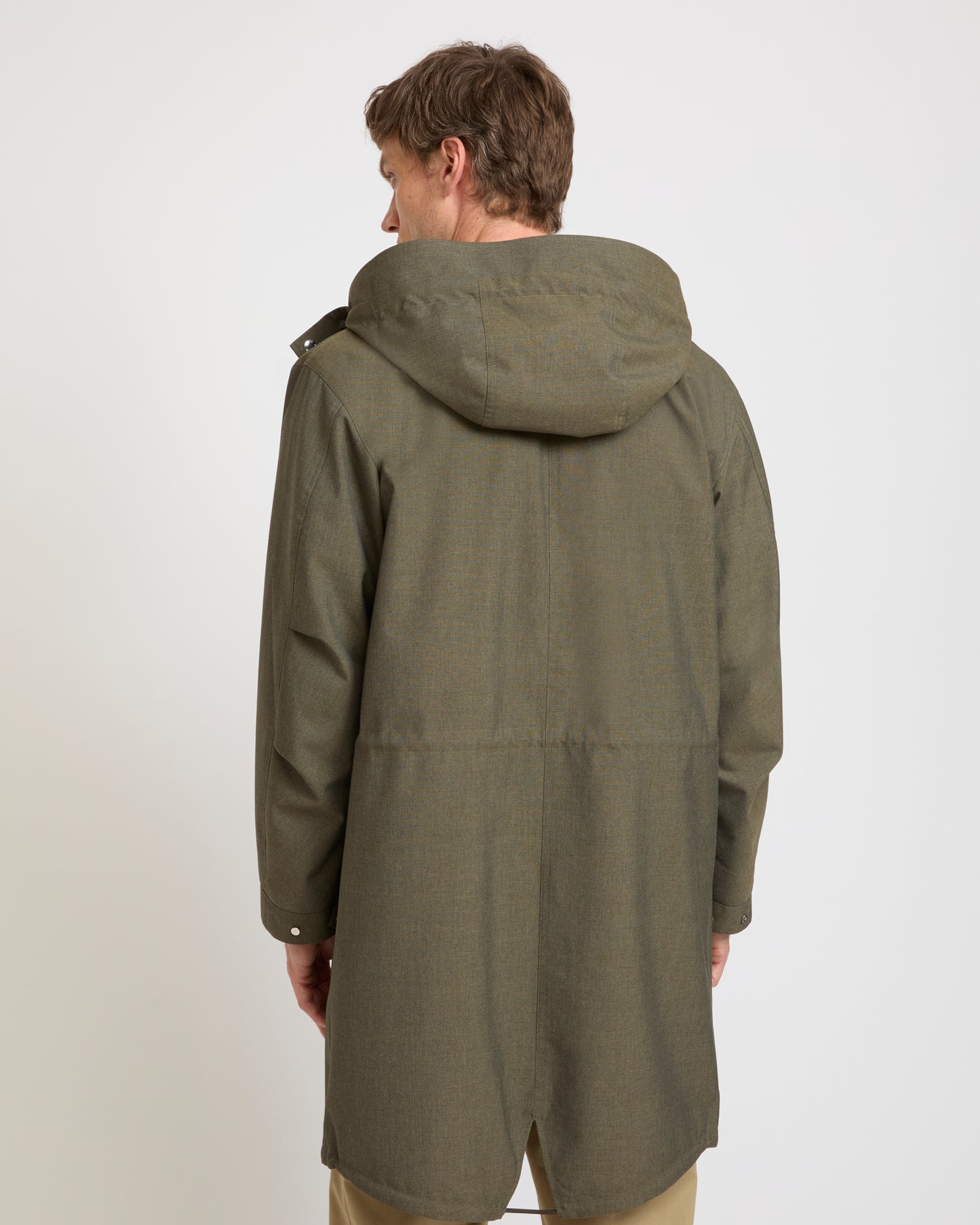 Pilot Parka in technical fabric with a cool wool look