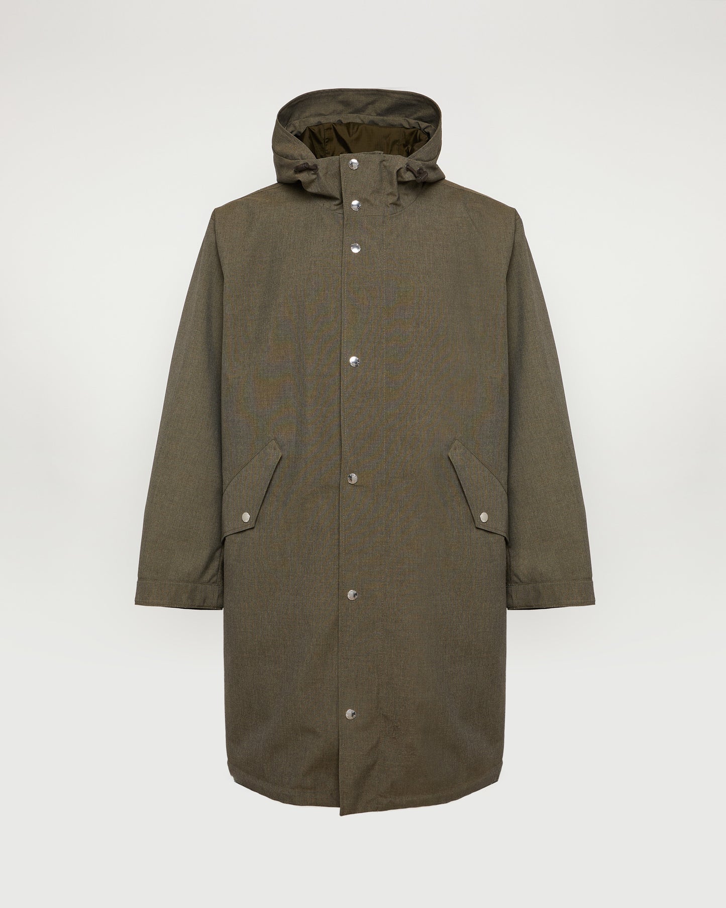 Pilot Parka in technical fabric with a cool wool look