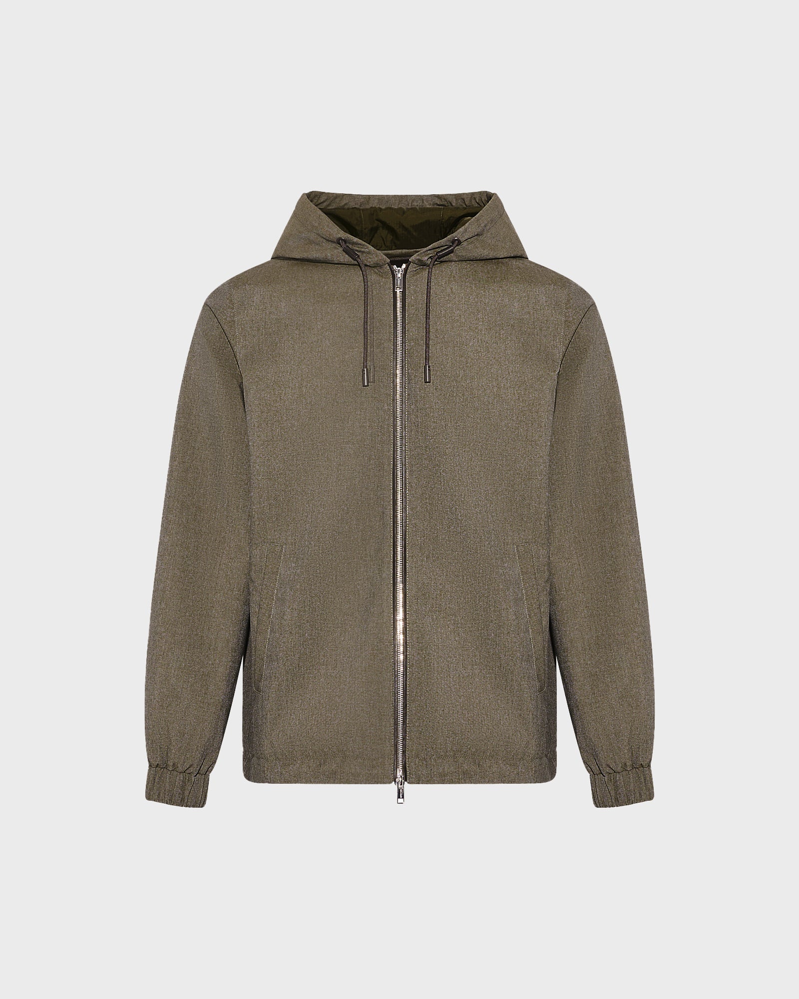 Hooded jacket in cool wool-look technical fabric -Summer sale - Yves Salomon