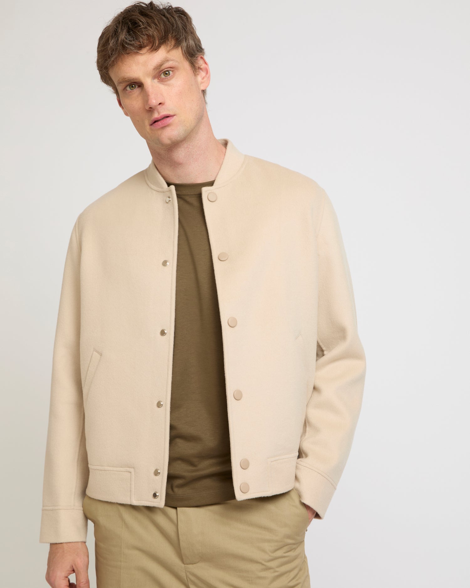 Double-sided cashmere varsity jacket -Summer sale - Yves Salomon