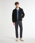 Reversible jacket in cashmere blend and technical fabric