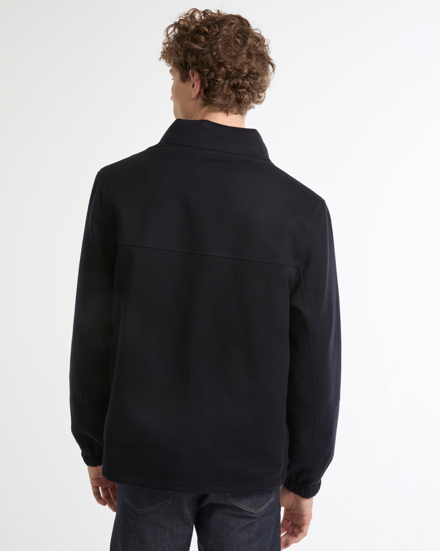Reversible jacket in cashmere blend and technical fabric