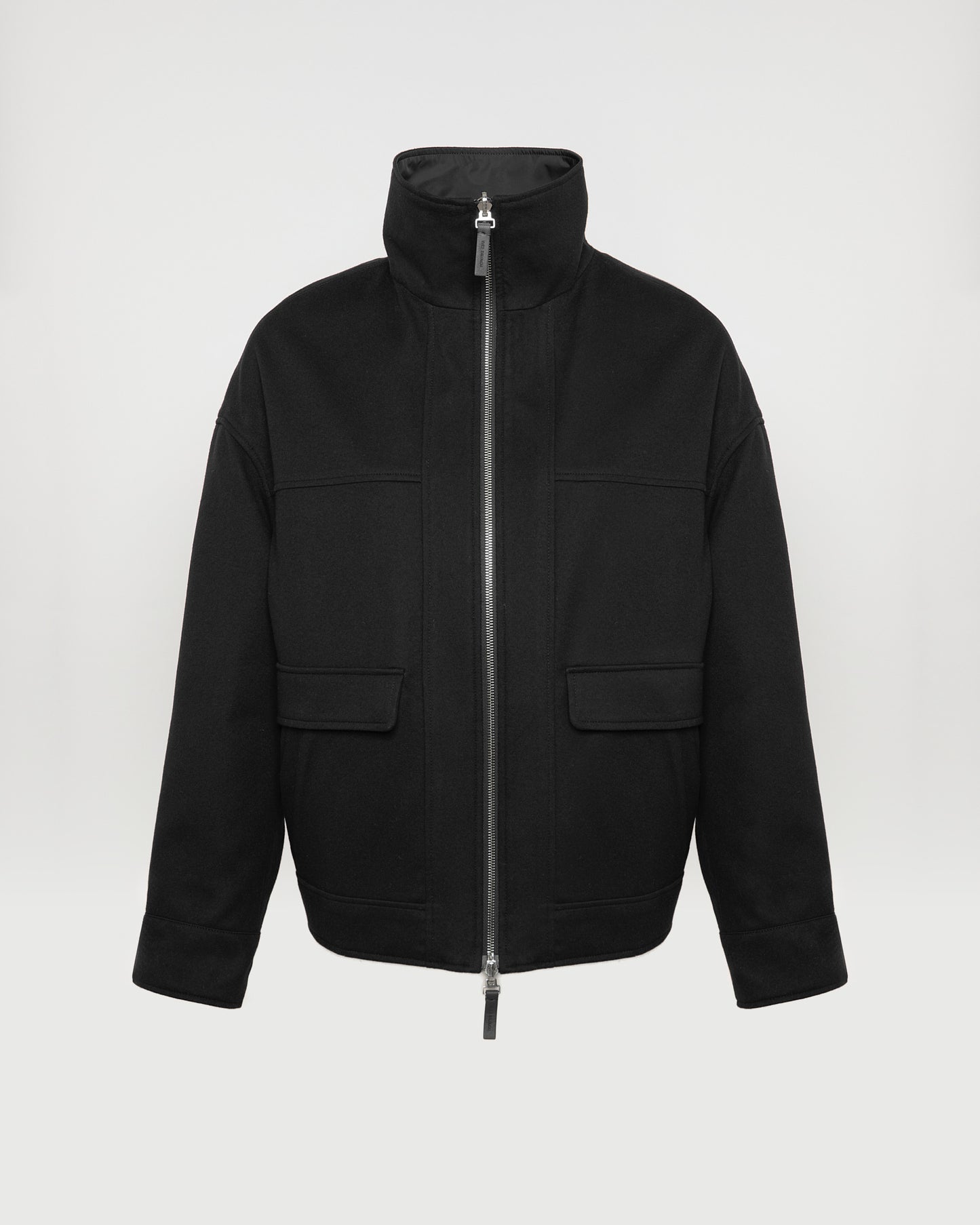 Reversible jacket in cashmere blend and technical fabric