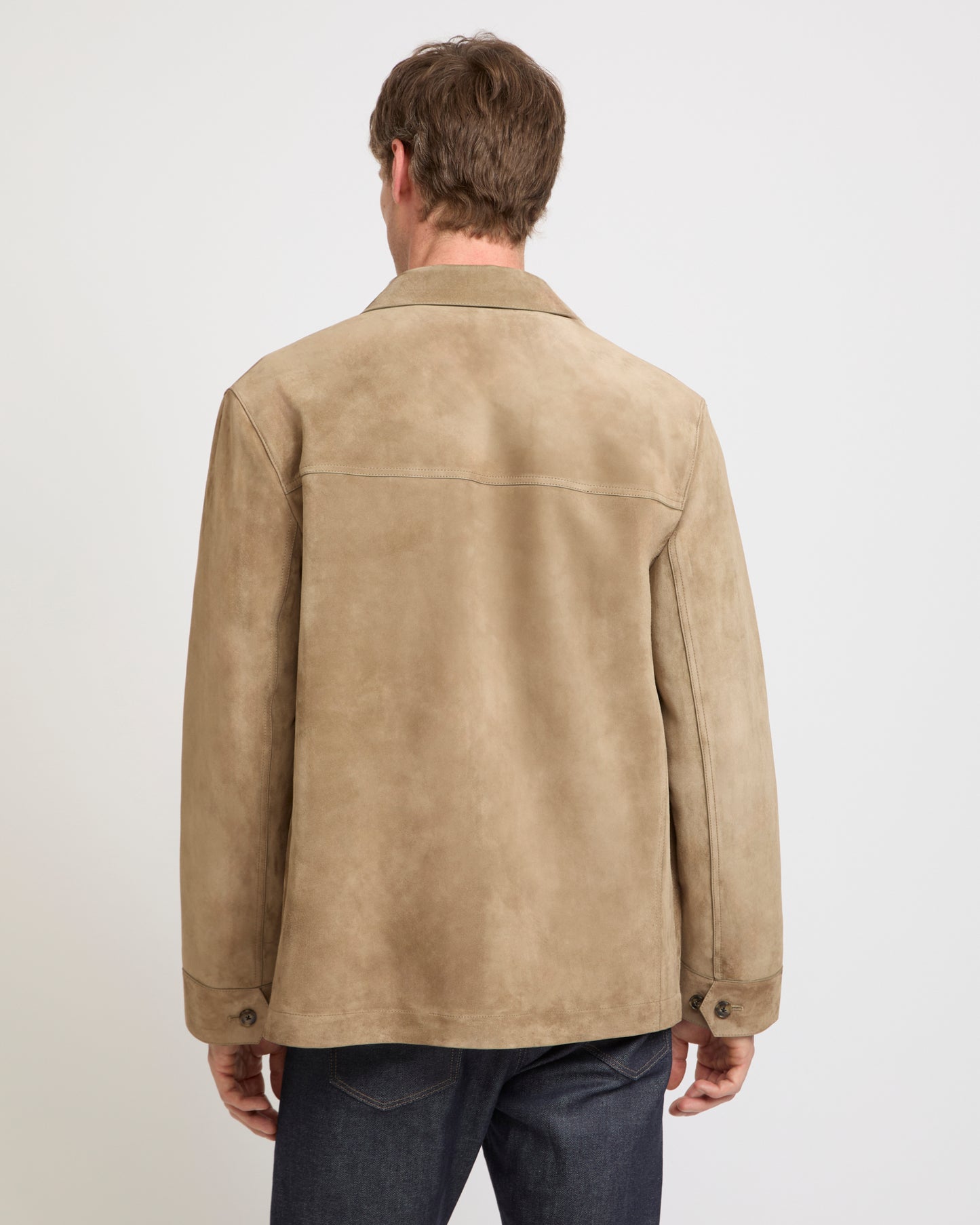 Suede-finish calfskin safari jacket