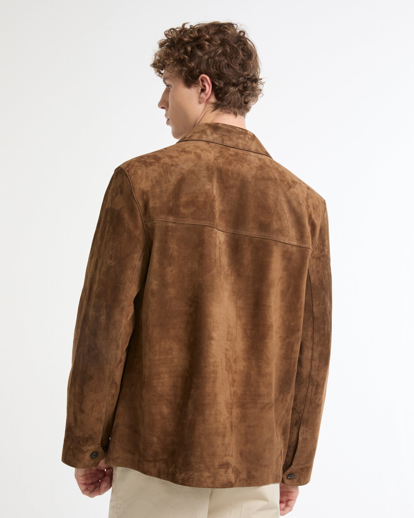 Suede-finish calfskin safari jacket