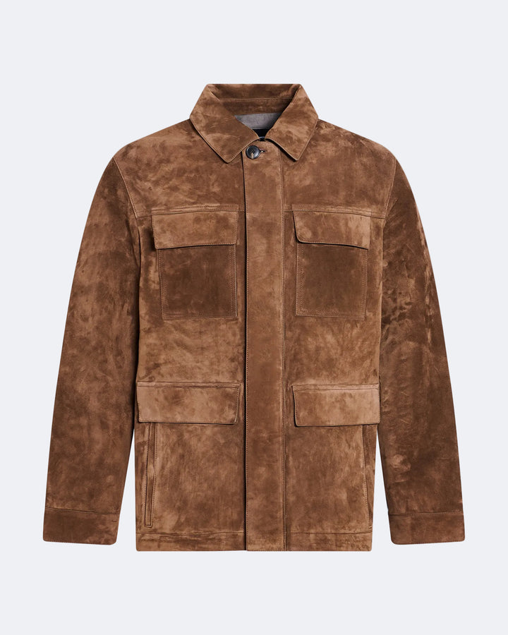Suede-finish calfskin safari jacket