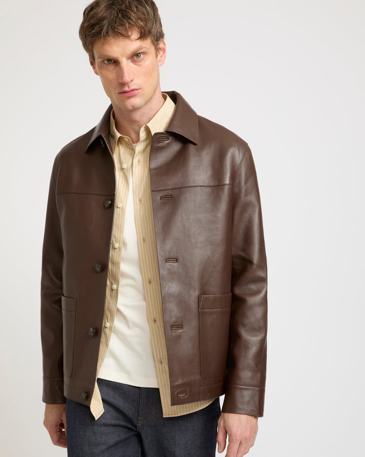 Lamb leather jacket with nappa finish