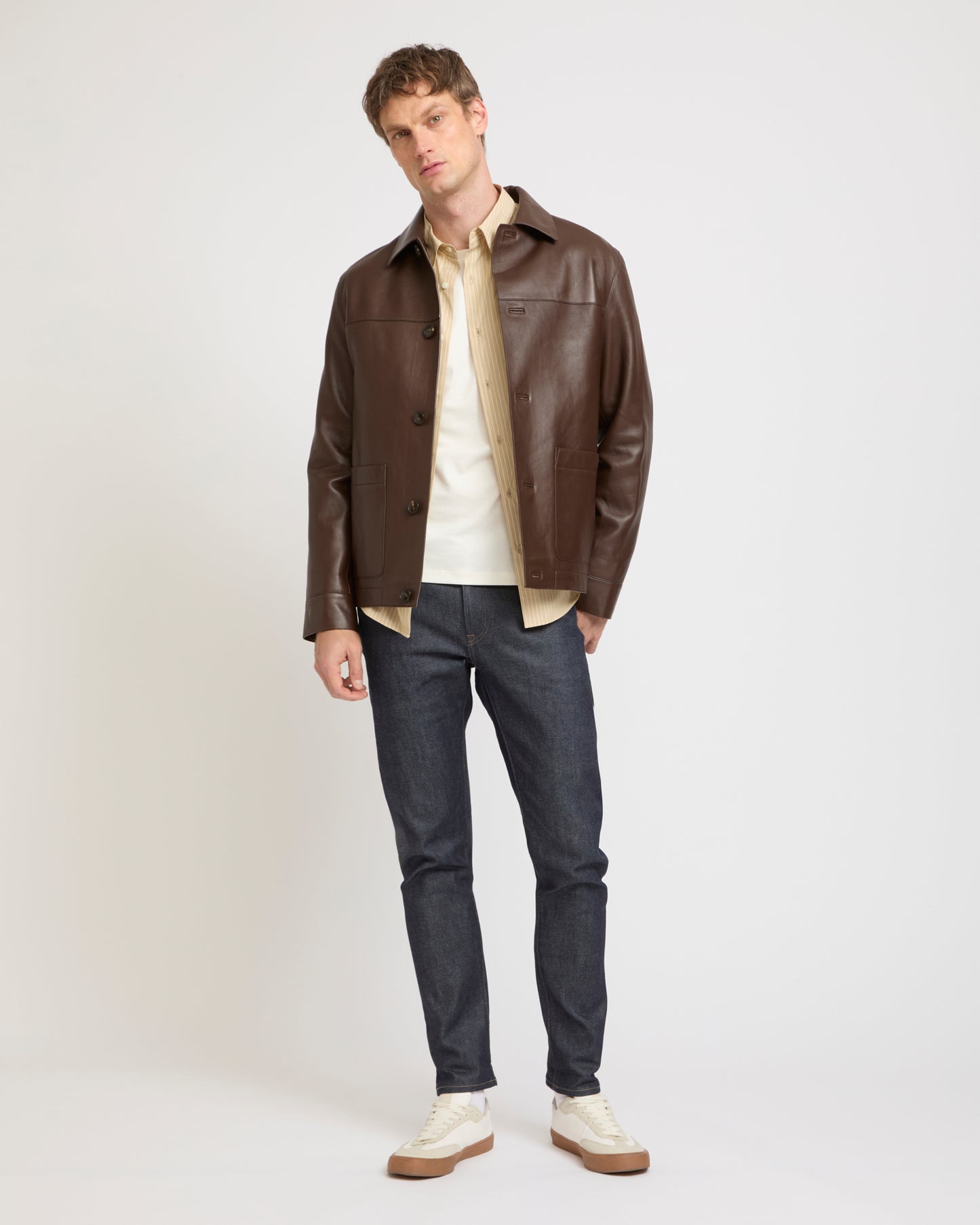 Lamb leather jacket with nappa finish