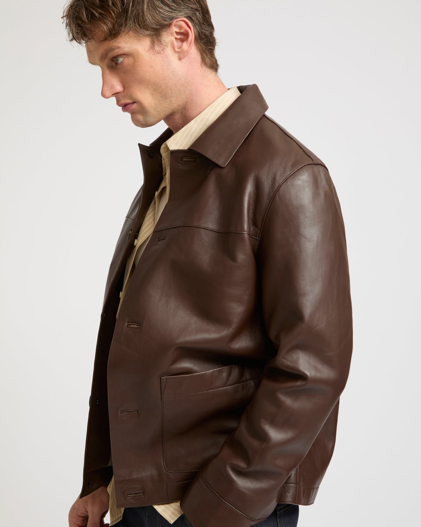 Lamb leather jacket with nappa finish