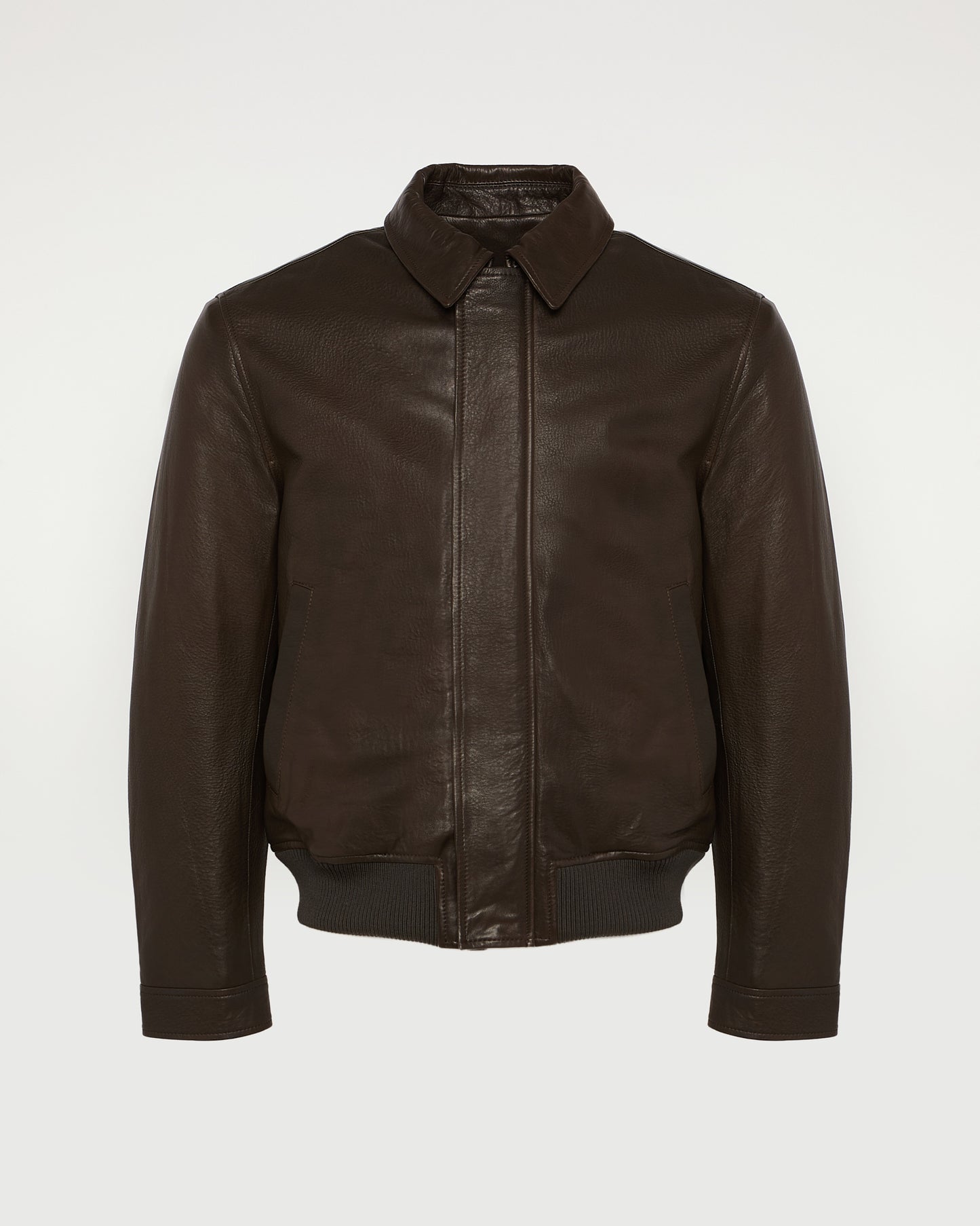 Aviator jacket in natural grain lamb leather