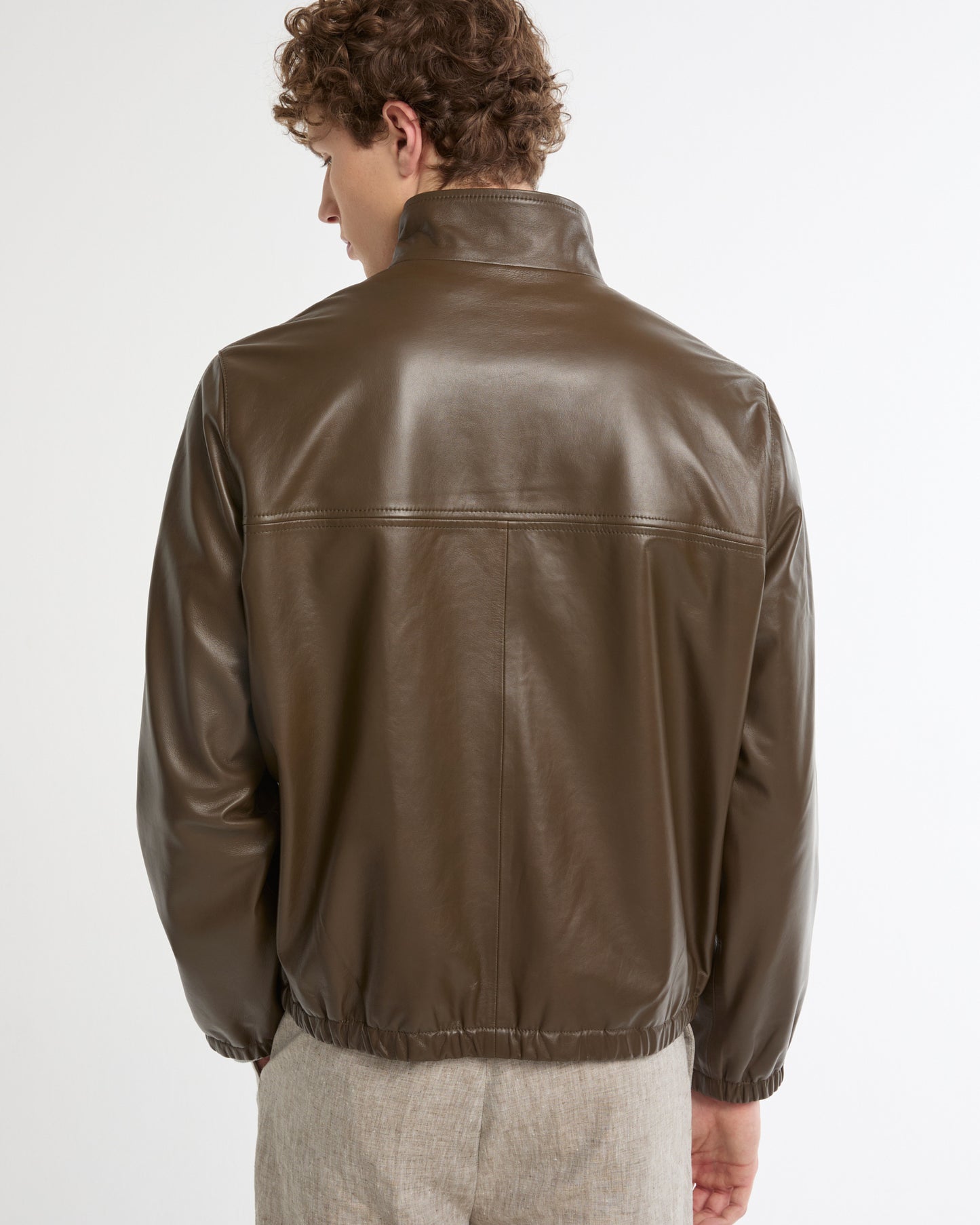 Zipped lambskin leather jacket