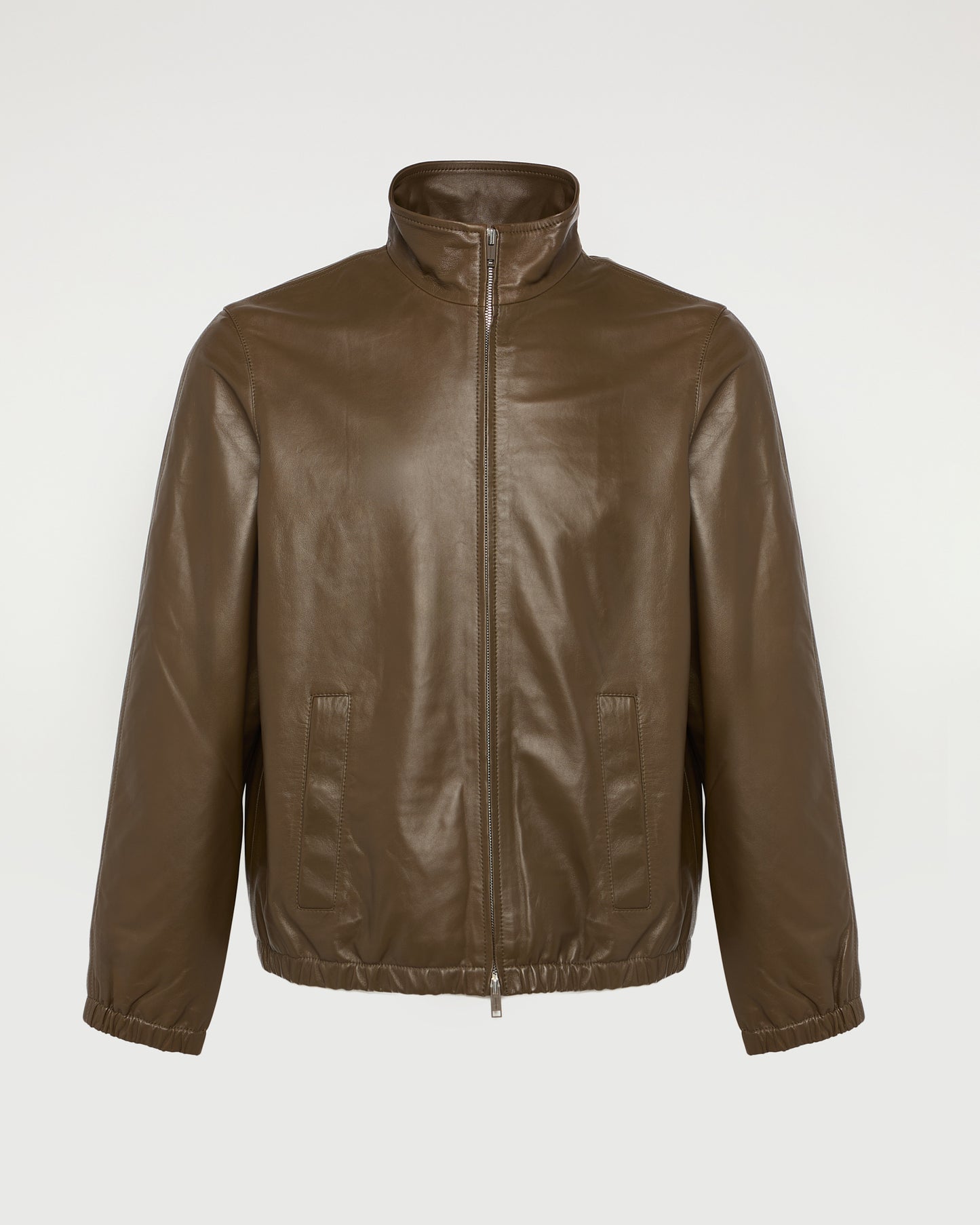 Zipped lambskin leather jacket