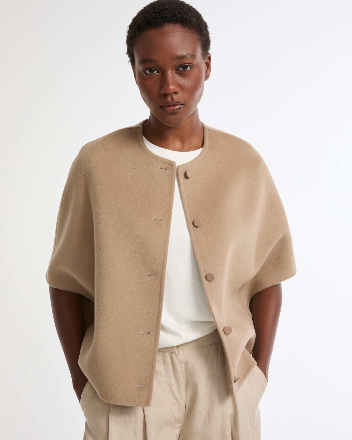 Double-sided cashmere blend jacket
