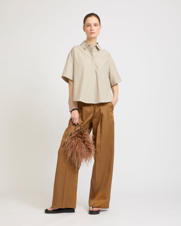 Short sleeve poplin shirt