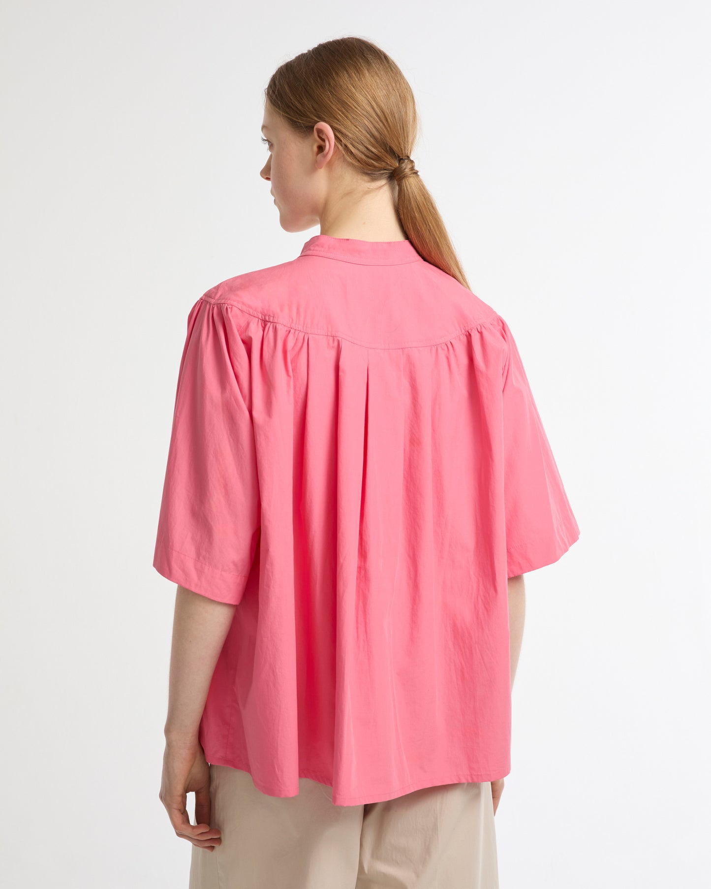 Wide poplin blouse