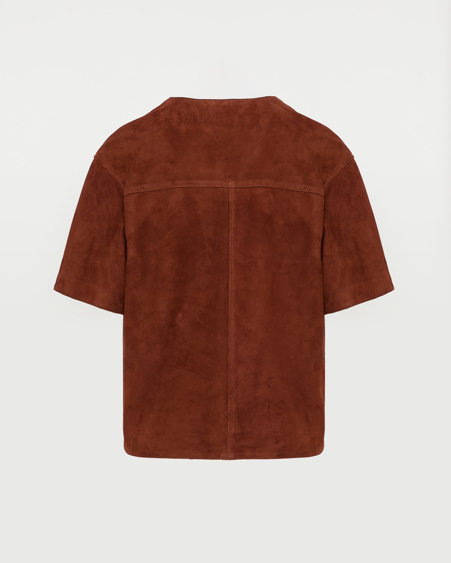 Double-sided lambskin short-sleeved blouse