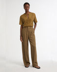 Linen wide leg trousers