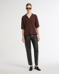 Knit polo shirt
