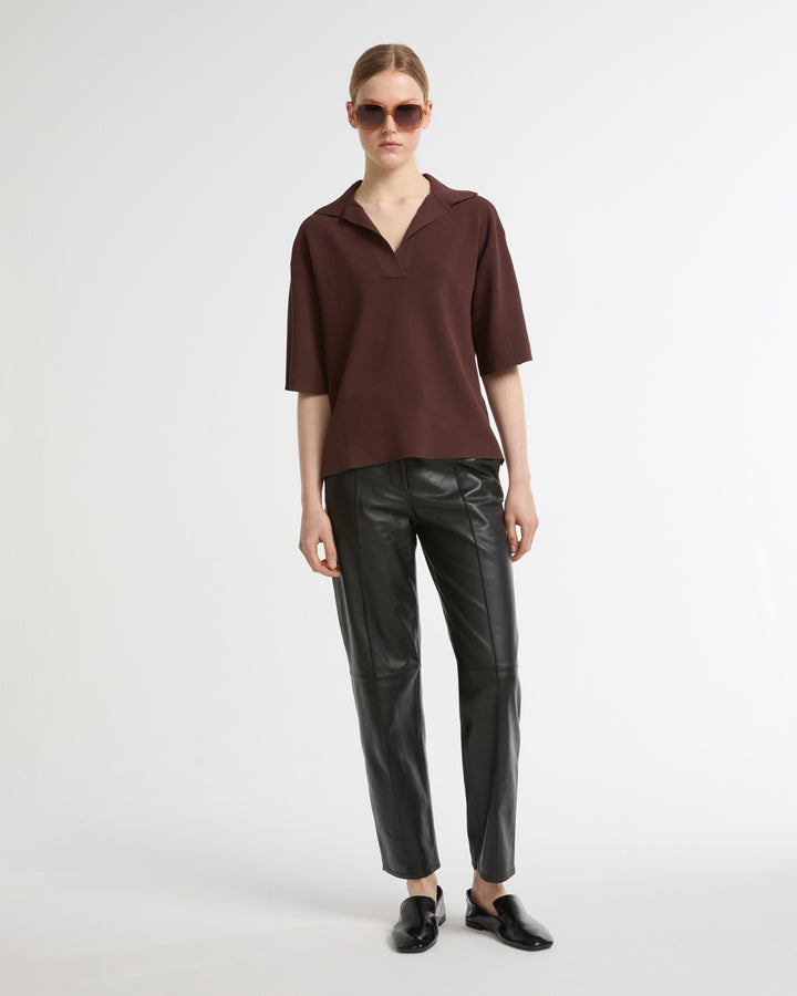 Knit polo shirt
