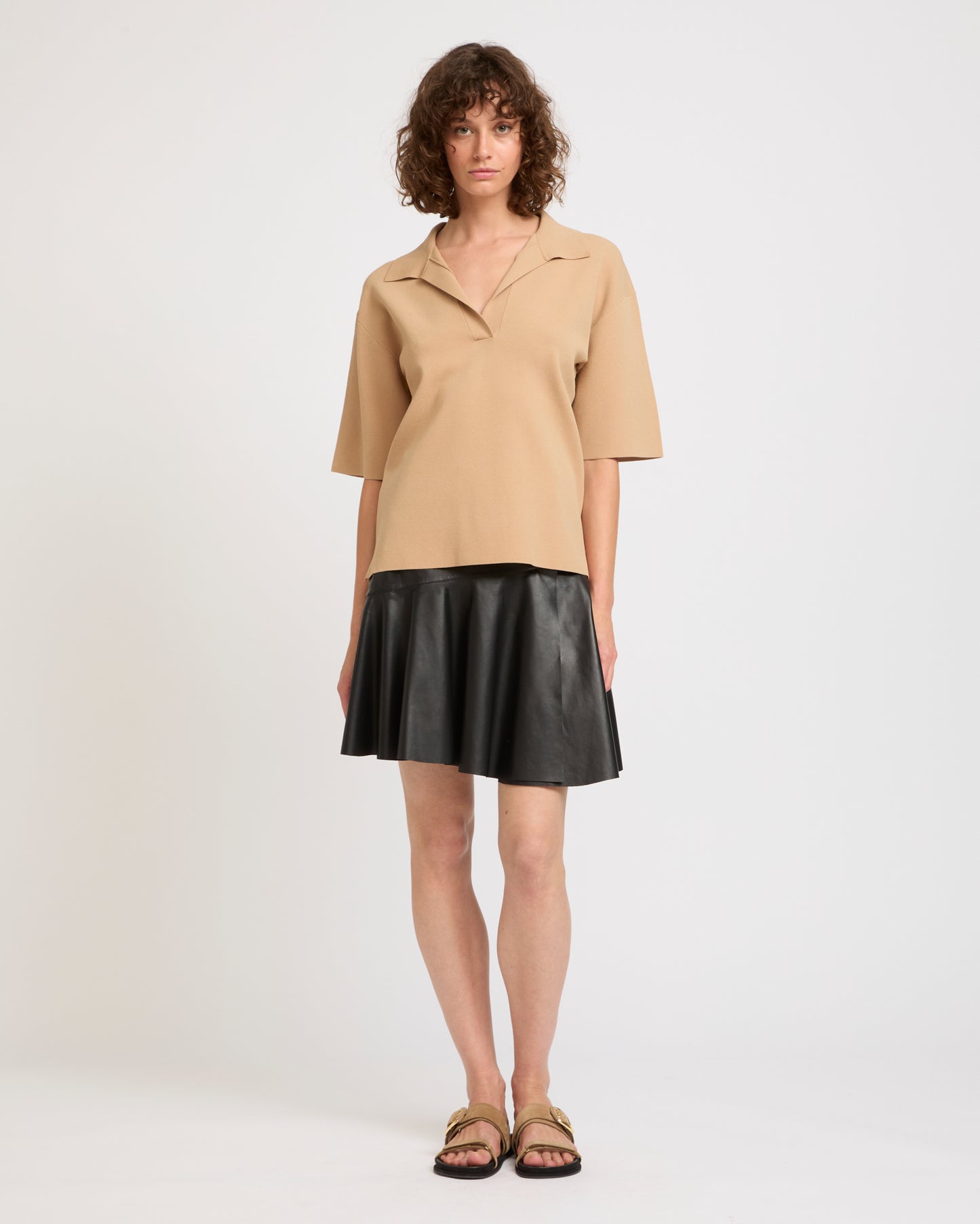 Knit polo shirt
