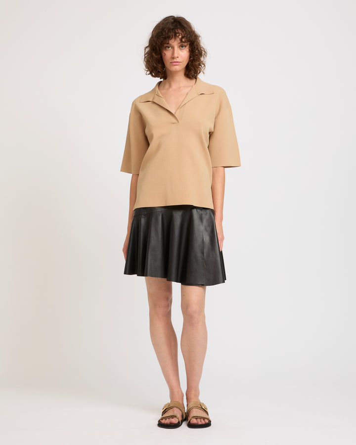 Knit polo shirt