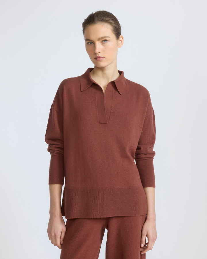 Merino knit polo shirt - Yves Salomon - New Fall/Winter Collection