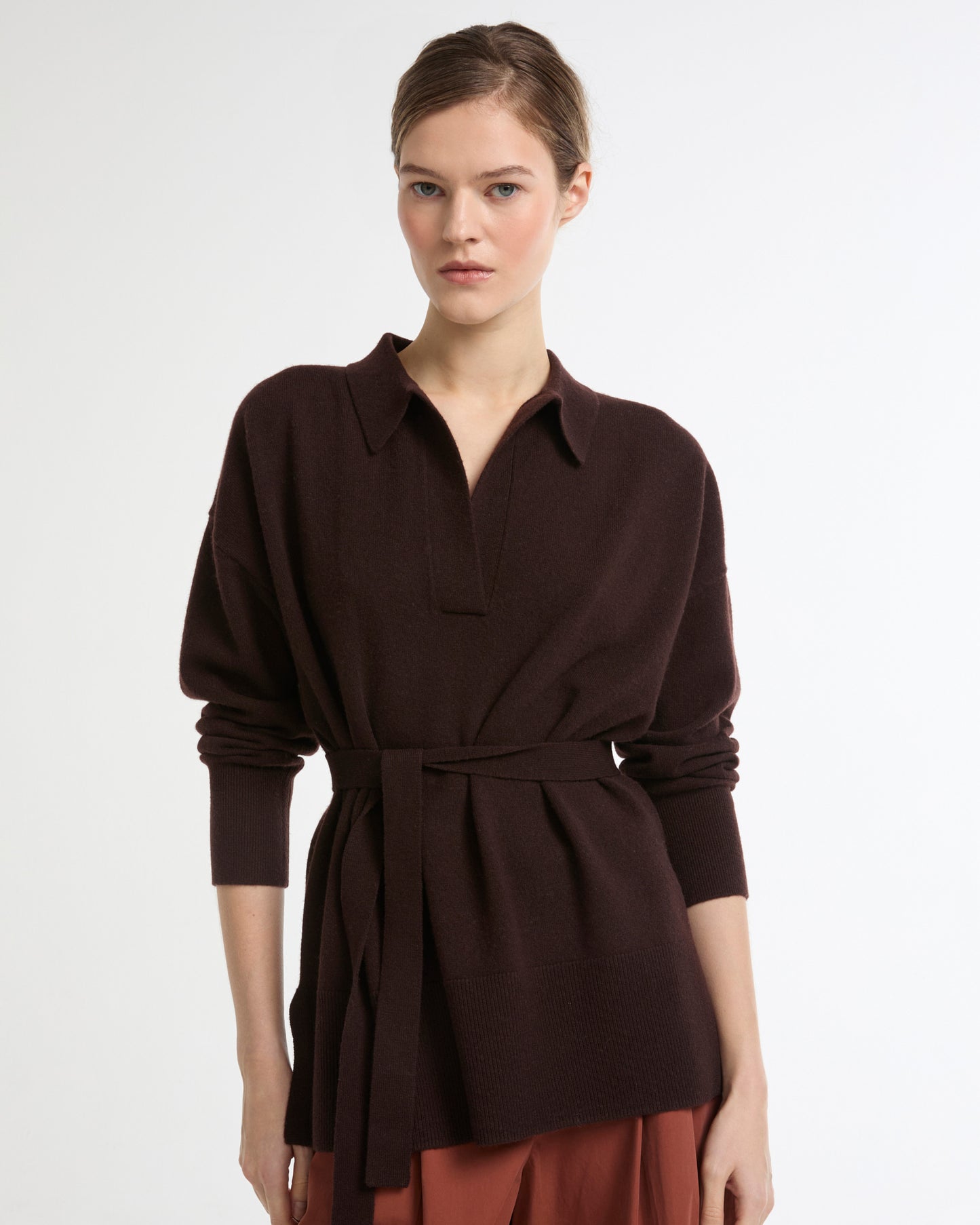 Merino knit polo shirt