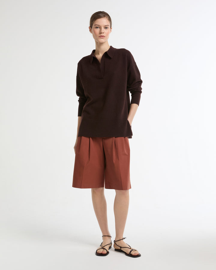 Merino knit polo shirt