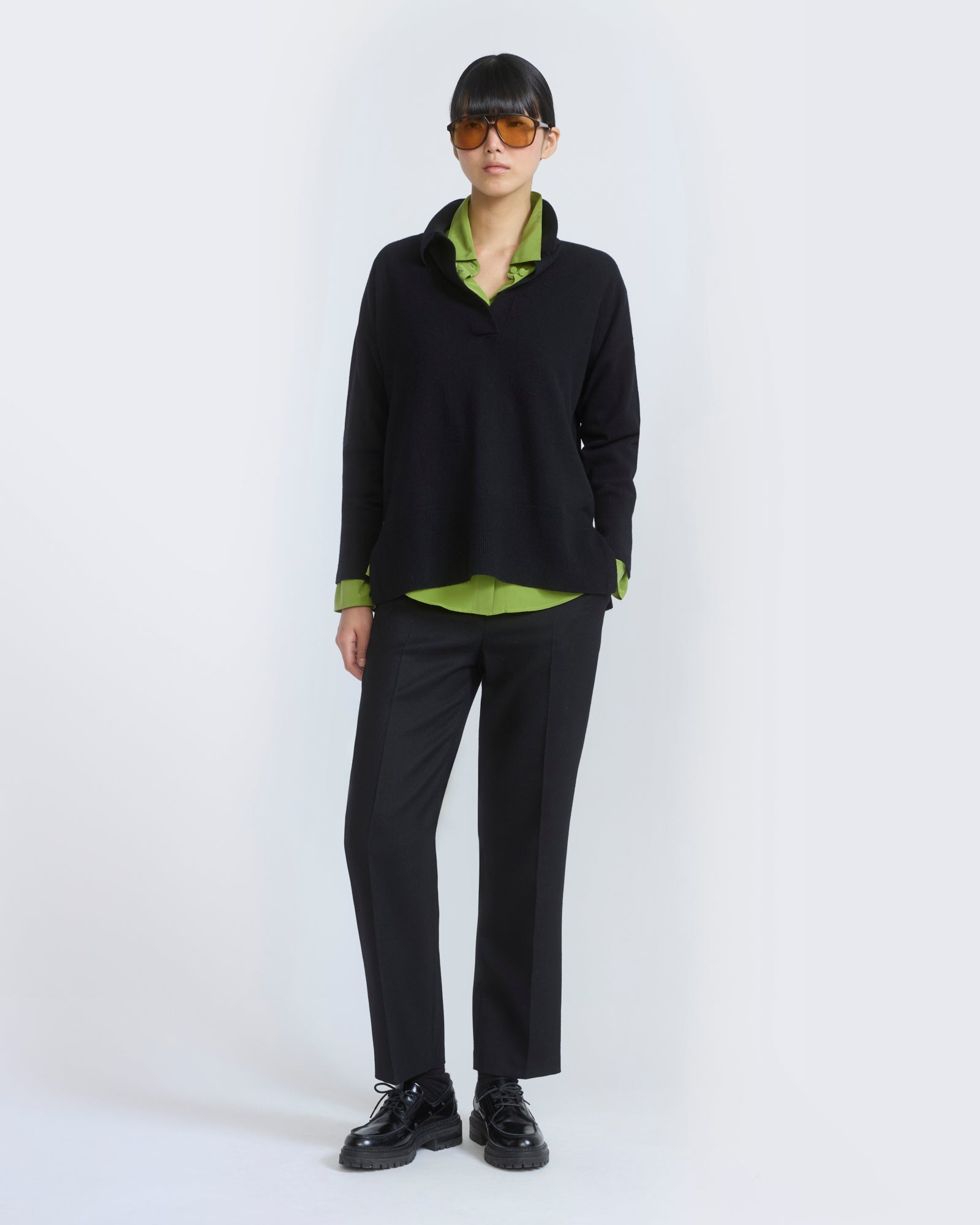 Merino knit polo shirt - Yves Salomon - New Fall/Winter Collection