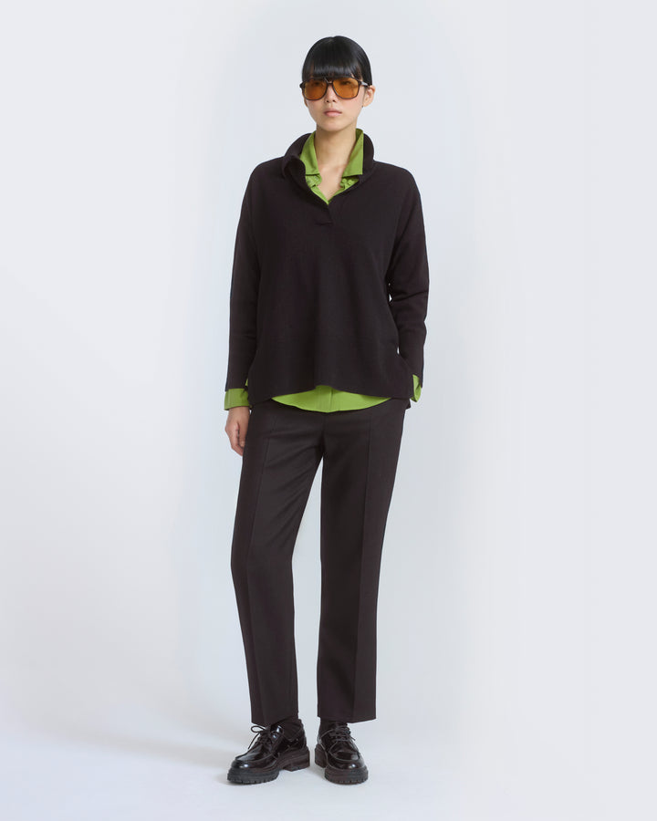 Merino knit polo shirt