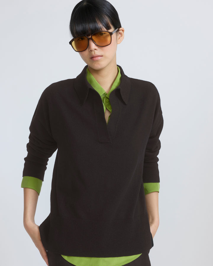 Merino knit polo shirt