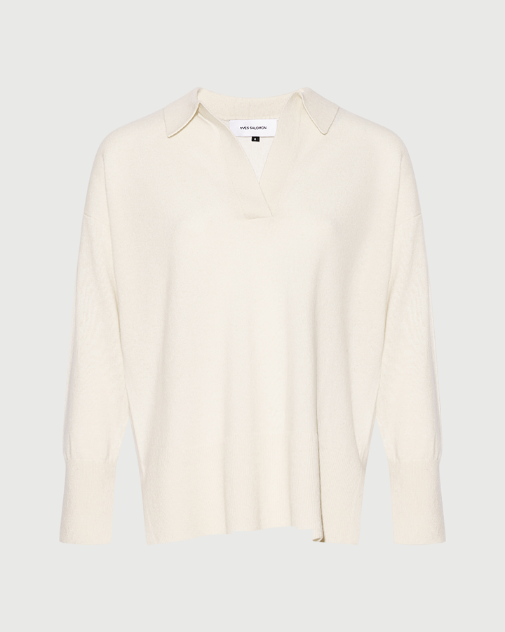 Merino knit polo shirt - Yves Salomon - New Fall Winter Collection