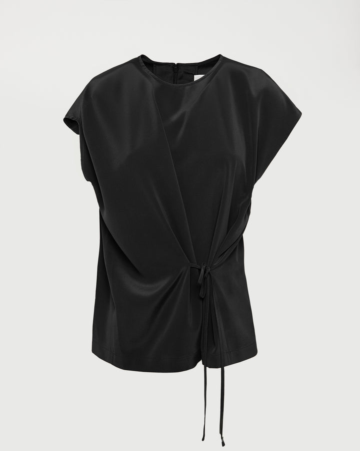 Fluid silk crepe top