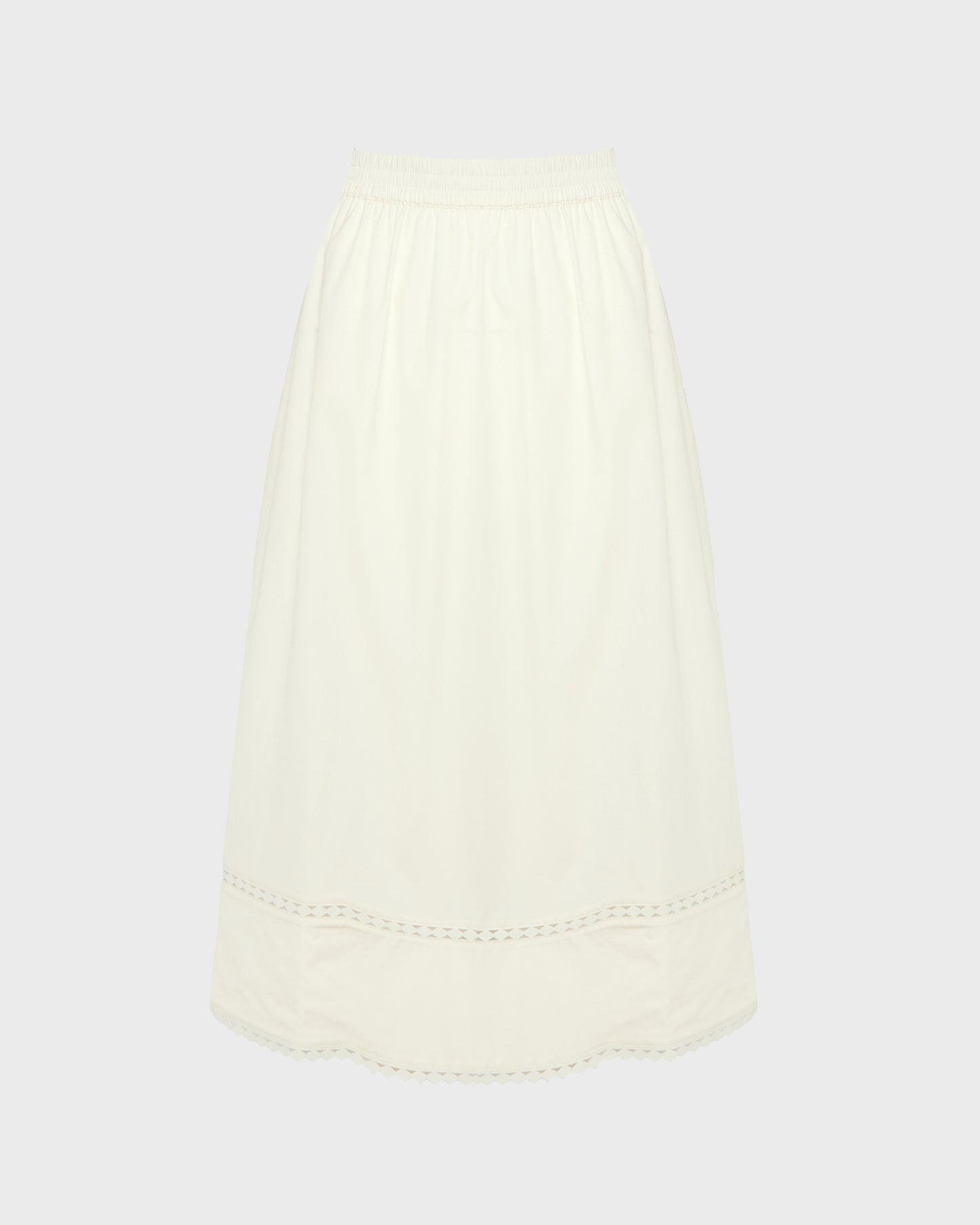 Poplin skirt with leather details