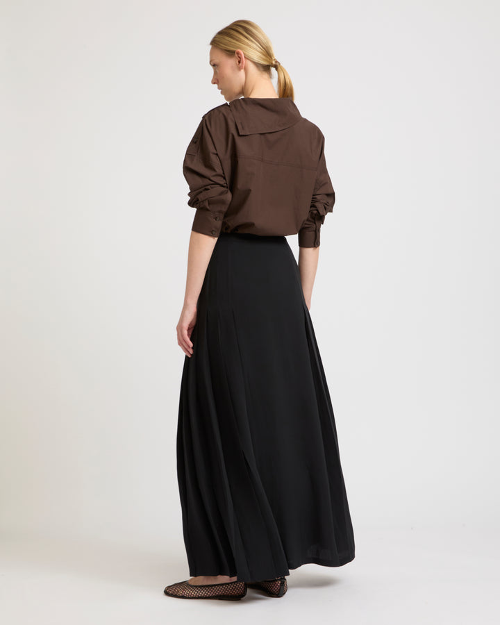 Silk crepe wrap skirt