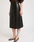 Leather fringe wrap skirt