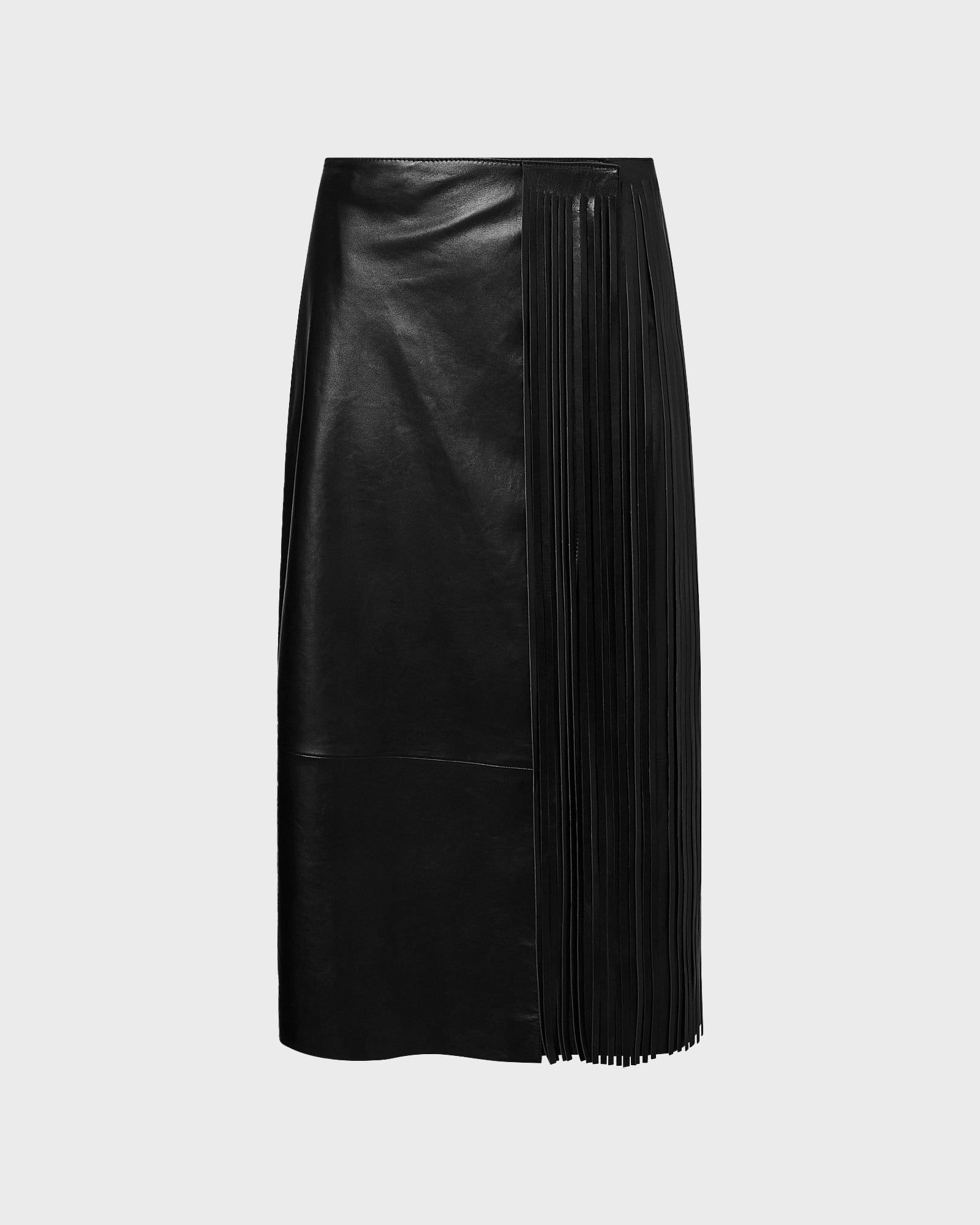Leather fringe wrap skirt -Summer sale - Yves Salomon