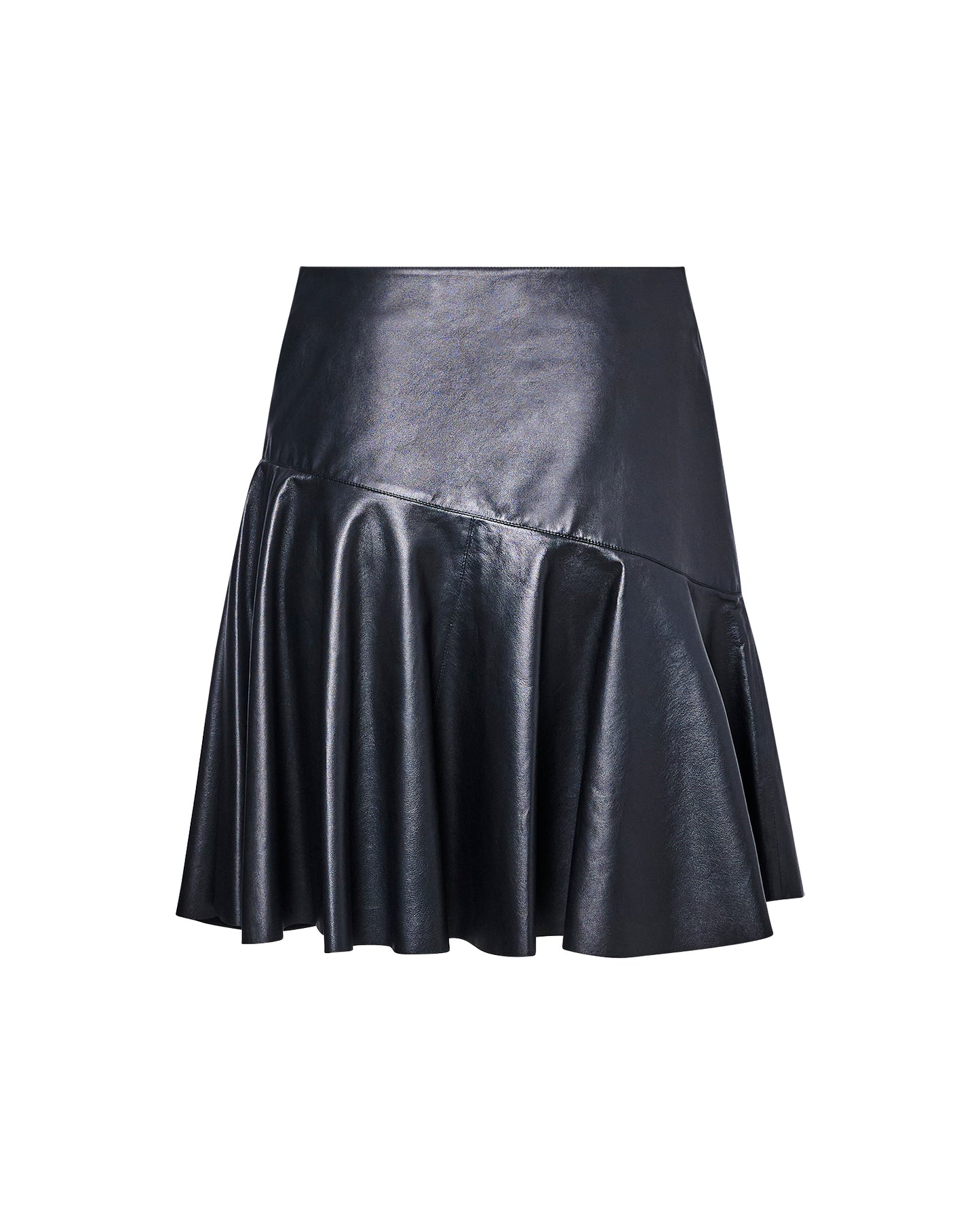 Leather ruffle skirt