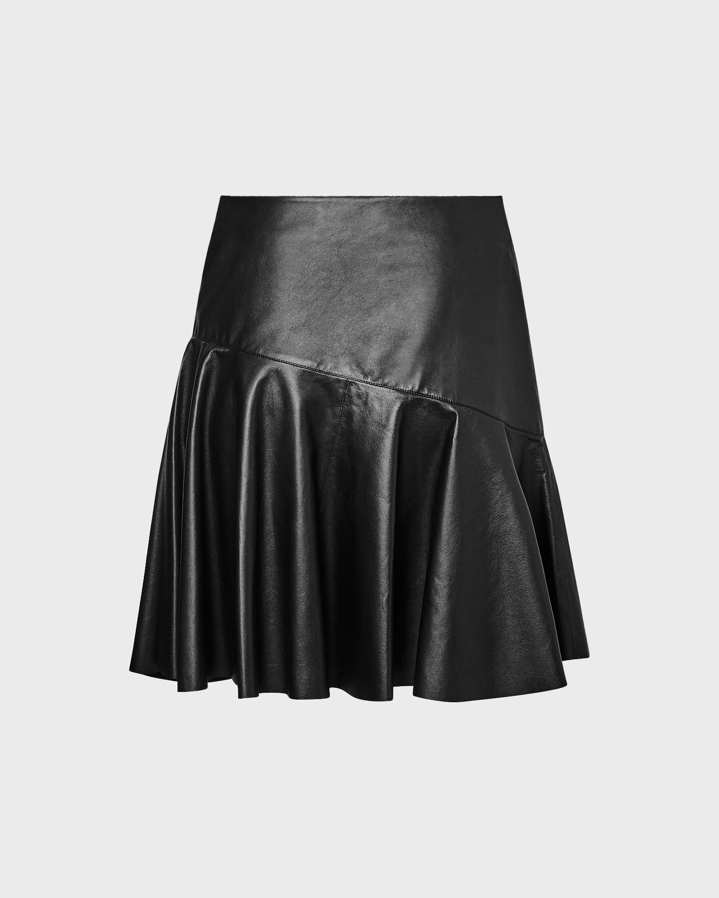 Leather ruffle skirt