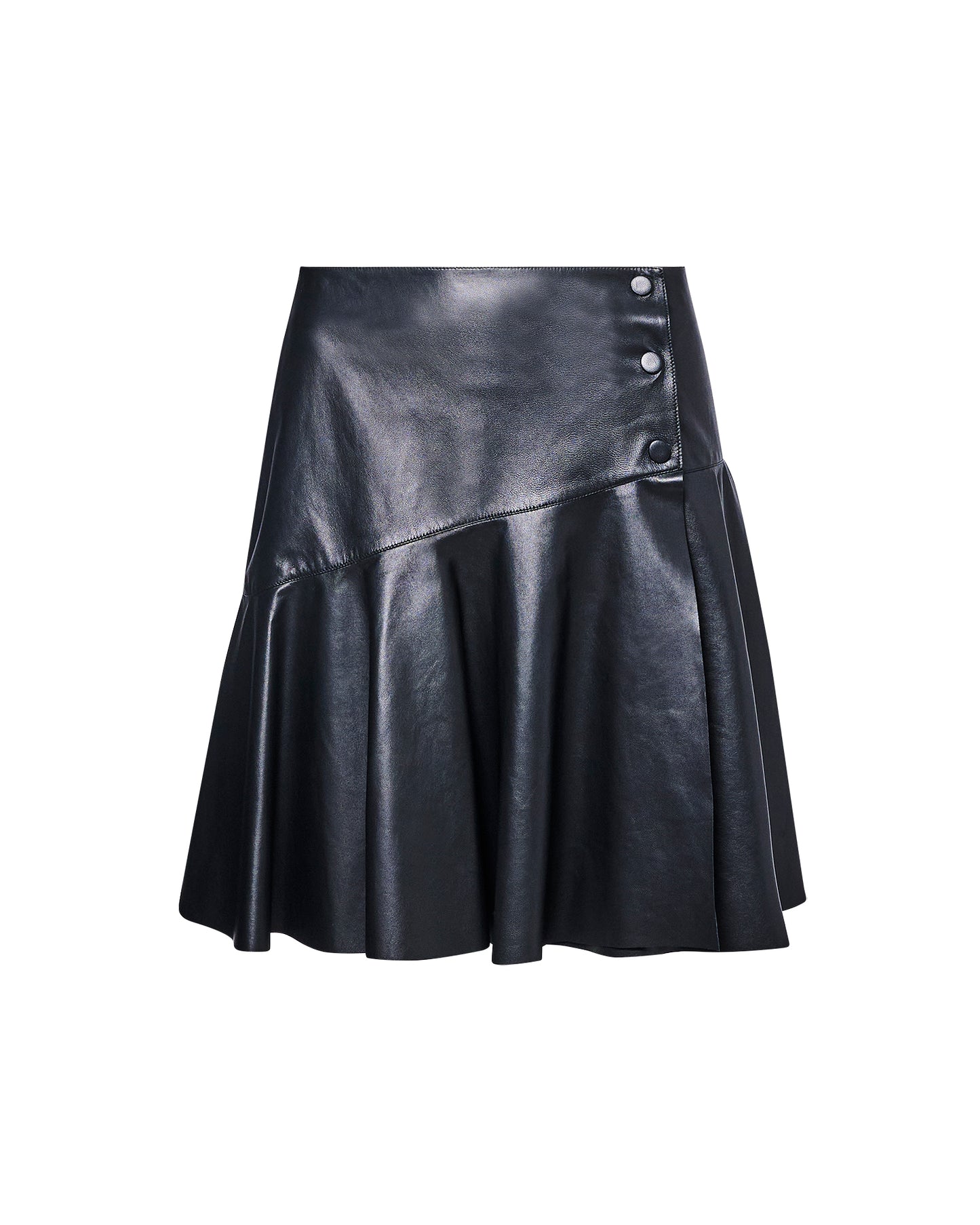 Leather ruffle skirt