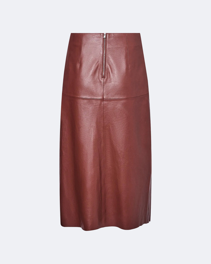 Black Friday - Yves Salomon - Leather wrap skirt - burgundy - back view