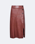 Lambskin leather wrap skirt