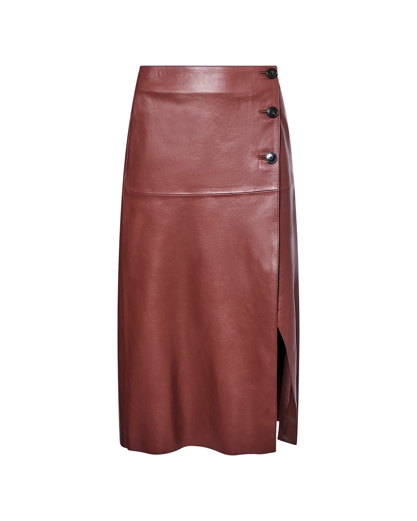 Leather wrap skirt